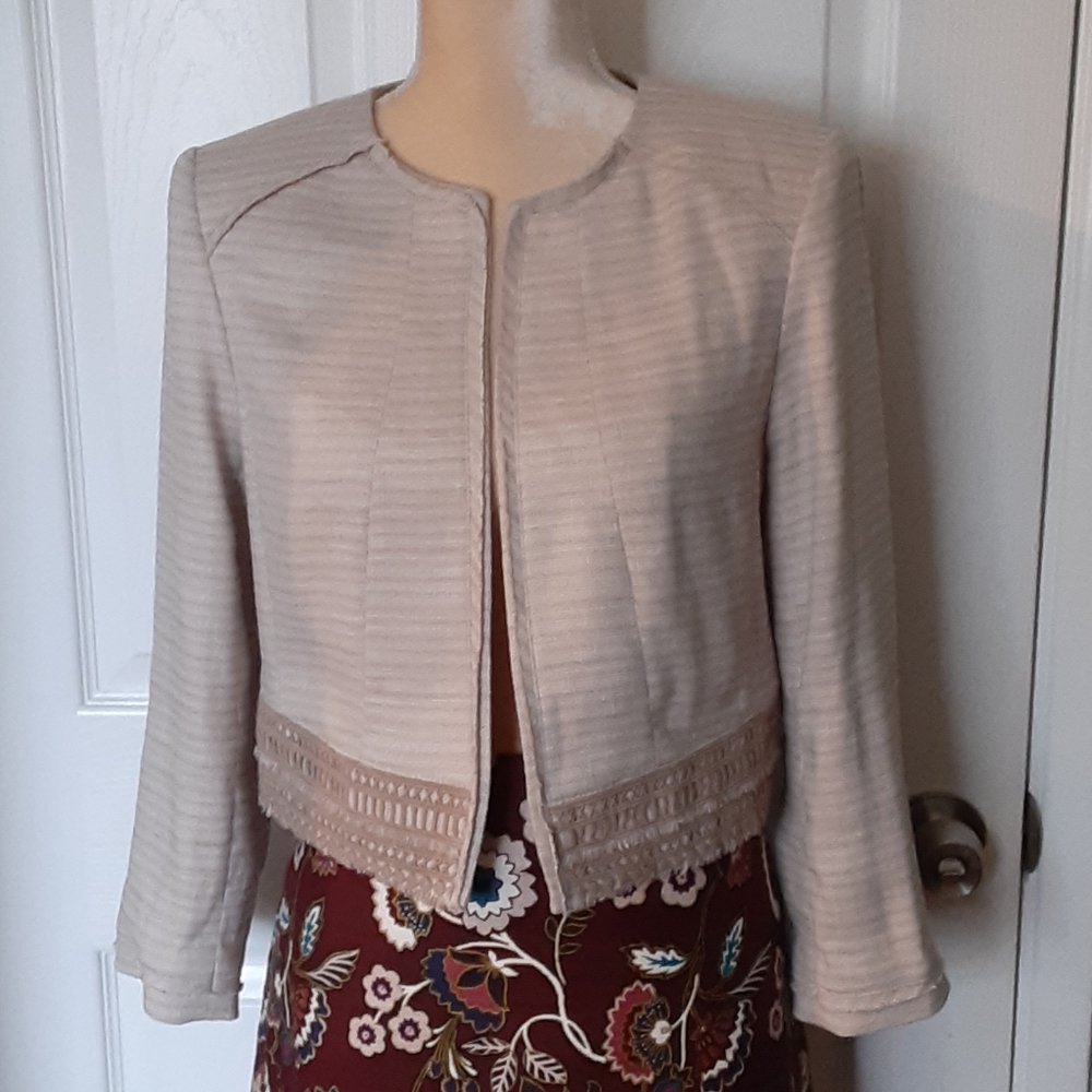 WHITE HOUSE BLACK MARKET cropped linen jacket 8